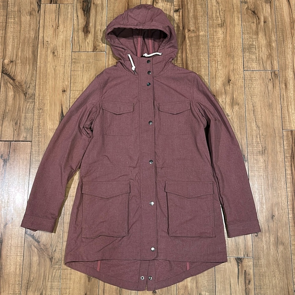 Women's Hooded Parka Jacket - Burgundy